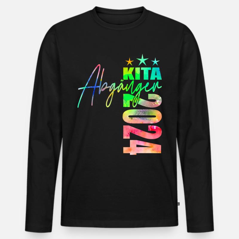 Kita Abgänger 2024 - Männer Premium Bio Langarmshirt - Schwarz