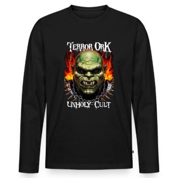 Terreur Ork Orc Culte impie - T-shirt manches longues Premium bio Homme - noir - Devant - Nico (187cm)