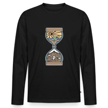 Life sense time years hourglass sky hell tattoo - Men's Premium Organic Long Sleeve Shirt - black - Front - Nico (187cm)