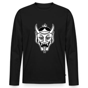 Diable Satan Tatouage Hexagone Swag Cadeau de tatouage - T-shirt manches longues Premium bio Homme - noir - Devant - Nico (187cm)