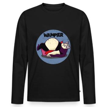 Wampier Vampir fett dick Wortwitz Geschenkidee - Männer Premium Bio Langarmshirt - Schwarz - Vorne - Nico (187cm)