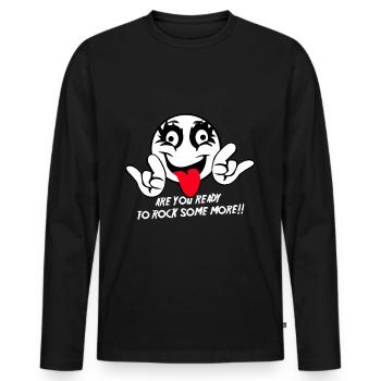 Rocker Hard Rock E-Gitarre Konzert Geschenk - Männer Premium Bio Langarmshirt - Schwarz - Vorne - Nico (187cm)