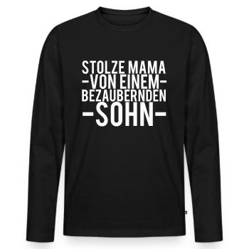 mummy - Men's Premium Organic Long Sleeve Shirt - black - Front - Nico (187cm)