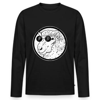 Schaf Vieh Sonnenbrille Ziege Geschenk - Männer Premium Bio Langarmshirt - Schwarz - Vorne - Nico (187cm)