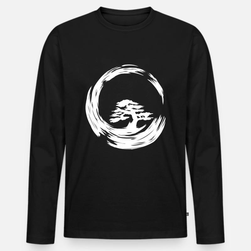Fengshui Bonsai - Männer Premium Bio Langarmshirt - Schwarz