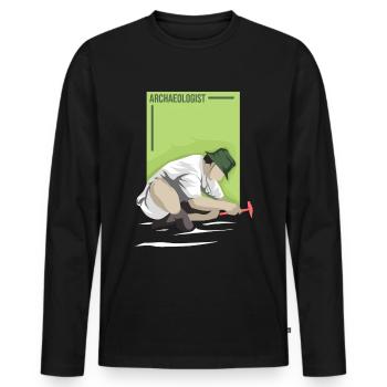 Archeologist archeology - Men's Premium Organic Long Sleeve Shirt - black - Front - Nico (187cm)