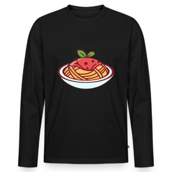 Spaghettis - T-shirt manches longues Premium bio Homme - noir - Devant - Nico (187cm)