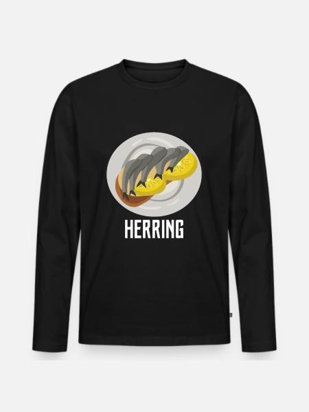 Poisson de hareng - T-shirt manches longues Premium bio Homme - noir