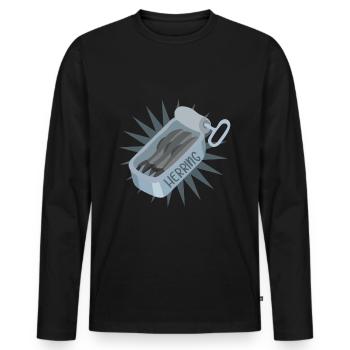 Hering Sardinen - Männer Premium Bio Langarmshirt - Schwarz - Vorne - Nico (187cm)