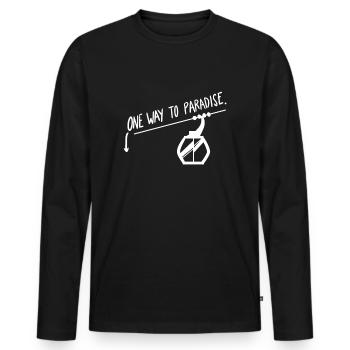 Remontée mécanique de snowboard - T-shirt manches longues Premium bio Homme - noir - Devant - Nico (187cm)