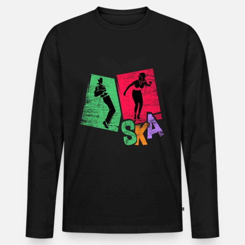 Ska Musik Geschenk - Männer Premium Bio Langarmshirt - Schwarz