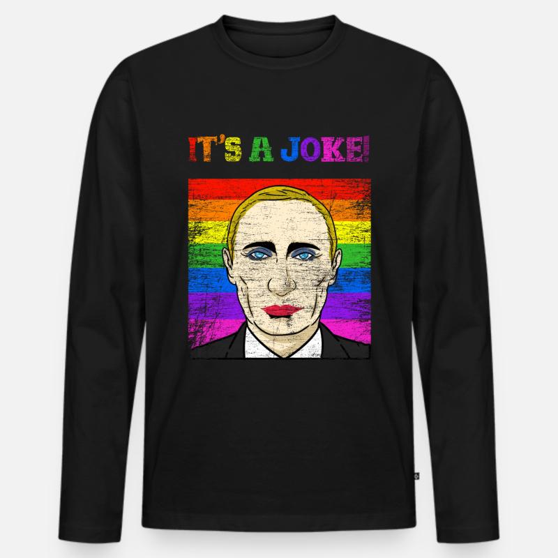 Putin Witz Politiker Geschenk - Männer Premium Bio Langarmshirt - Schwarz
