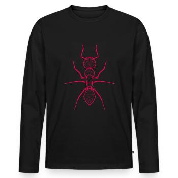 Ameise Geometrische - Männer Premium Bio Langarmshirt - Schwarz - Vorne - Nico (187cm)