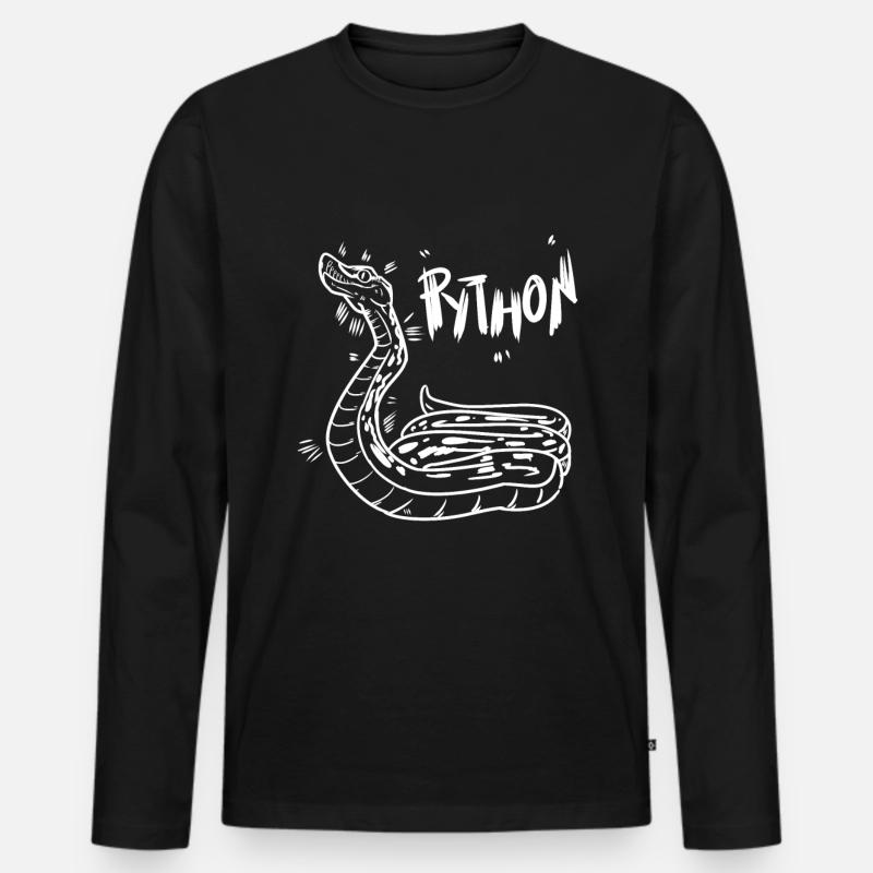 Python - Männer Premium Bio Langarmshirt - Schwarz