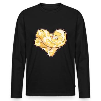 Python Herz - Männer Premium Bio Langarmshirt - Schwarz - Vorne - Nico (187cm)