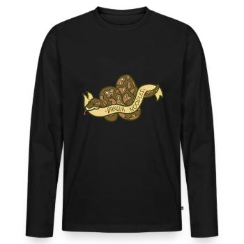 python - Men's Premium Organic Long Sleeve Shirt - black - Front - Nico (187cm)
