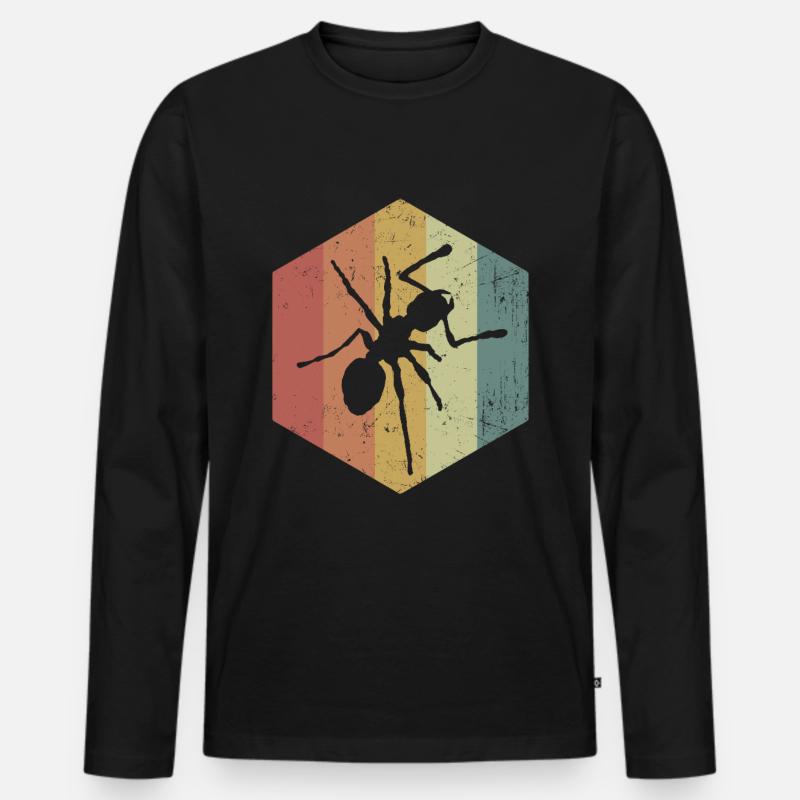 Ameise - Männer Premium Bio Langarmshirt - Schwarz