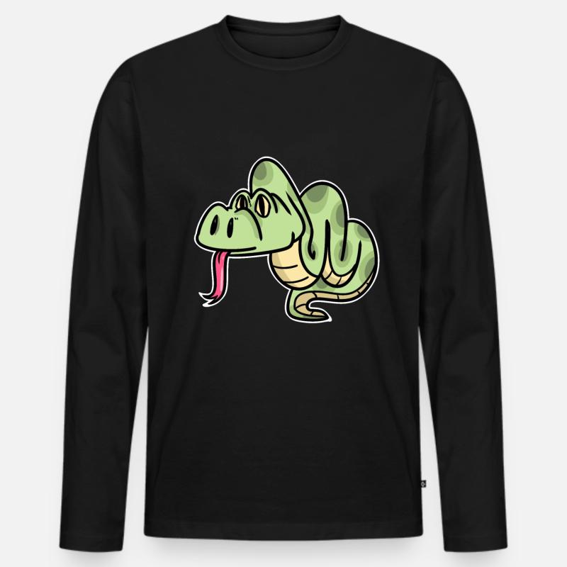 Python - Männer Premium Bio Langarmshirt - Schwarz