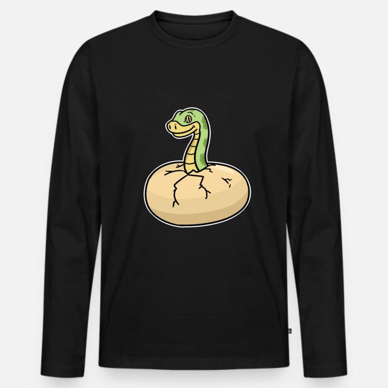 Python - Männer Premium Bio Langarmshirt - Schwarz