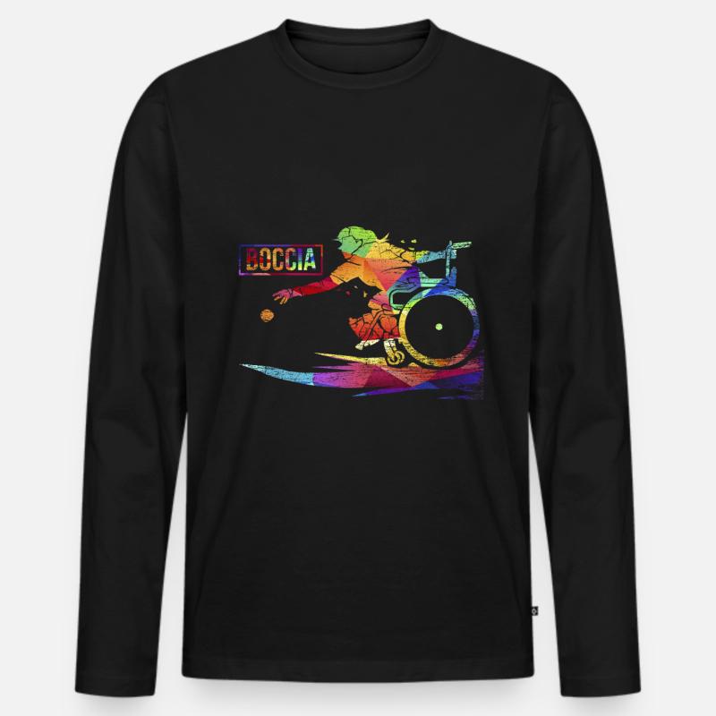 Boccia - Männer Premium Bio Langarmshirt - Schwarz