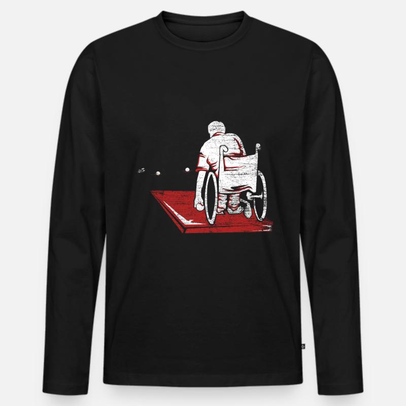Boccia Rollstuhl Athlet - Männer Premium Bio Langarmshirt - Schwarz