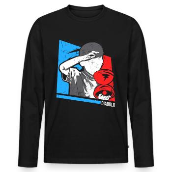 Diabolo - Men's Premium Organic Long Sleeve Shirt - black - Front - Nico (187cm)