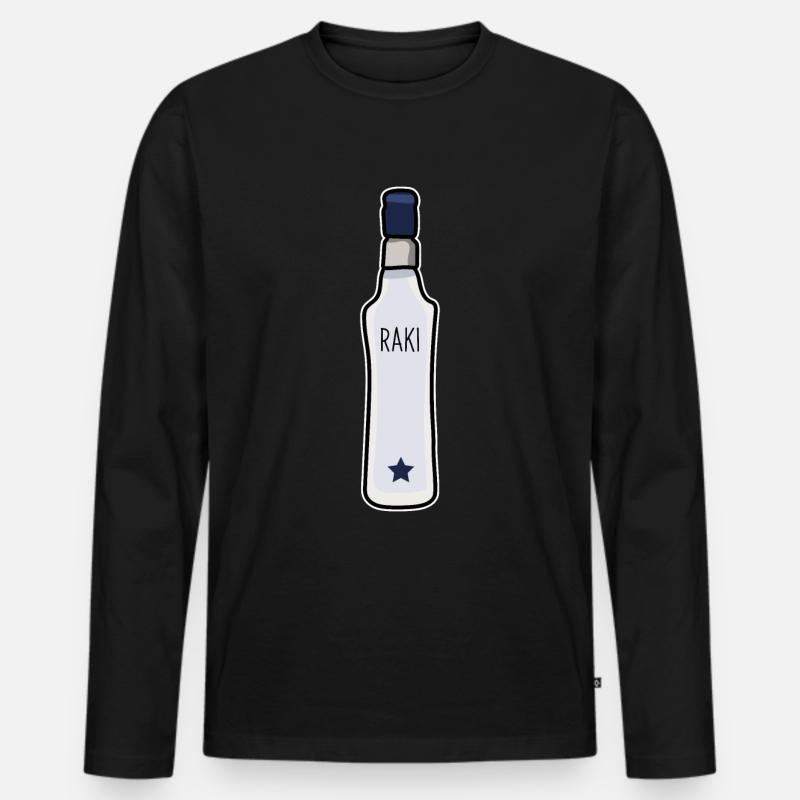 Raki - Männer Premium Bio Langarmshirt - Schwarz