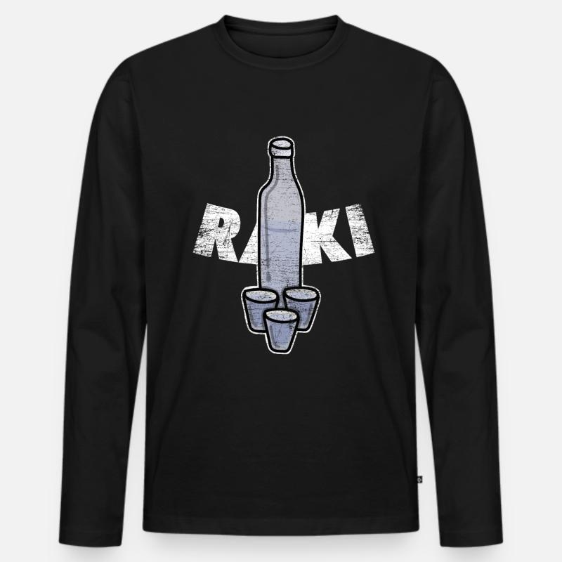 Raki Geschenk - Männer Premium Bio Langarmshirt - Schwarz