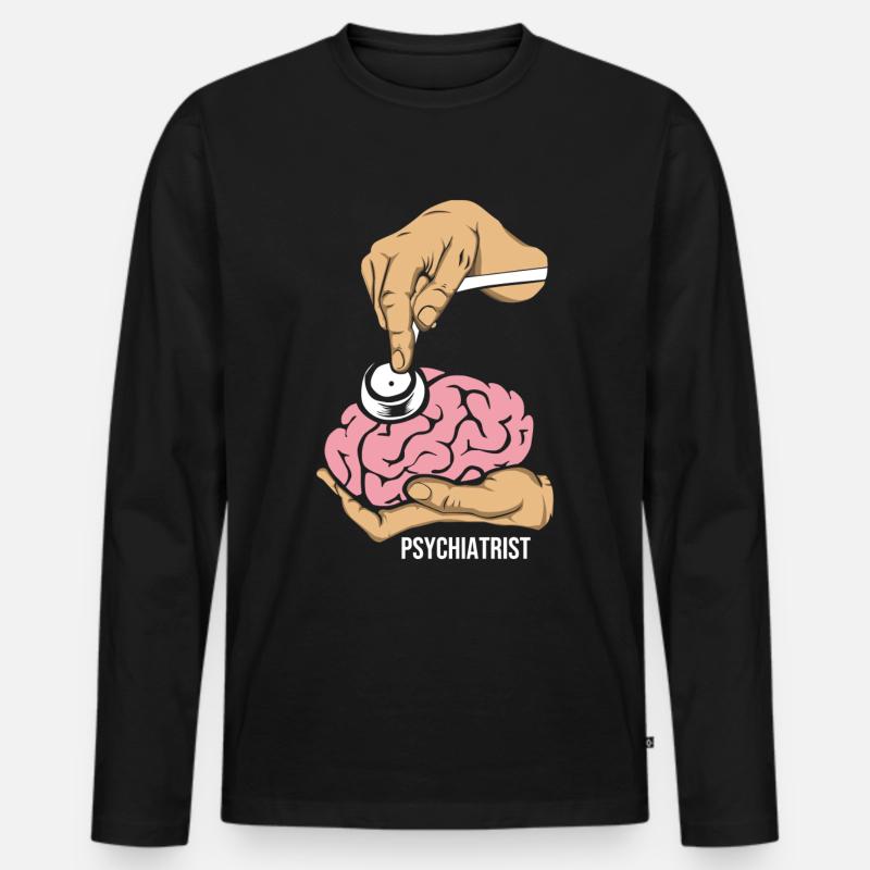 Psychiater - Männer Premium Bio Langarmshirt - Schwarz