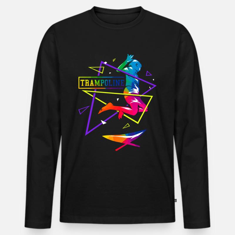 Trampolin Polygon - Männer Premium Bio Langarmshirt - Schwarz