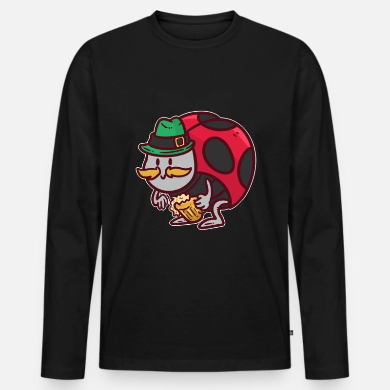 Marienkäfer - Männer Premium Bio Langarmshirt - Schwarz