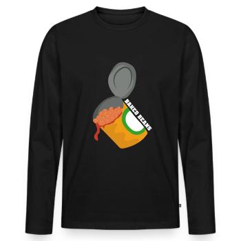 haricots en conserve - T-shirt manches longues Premium bio Homme - noir - Devant - Nico (187cm)