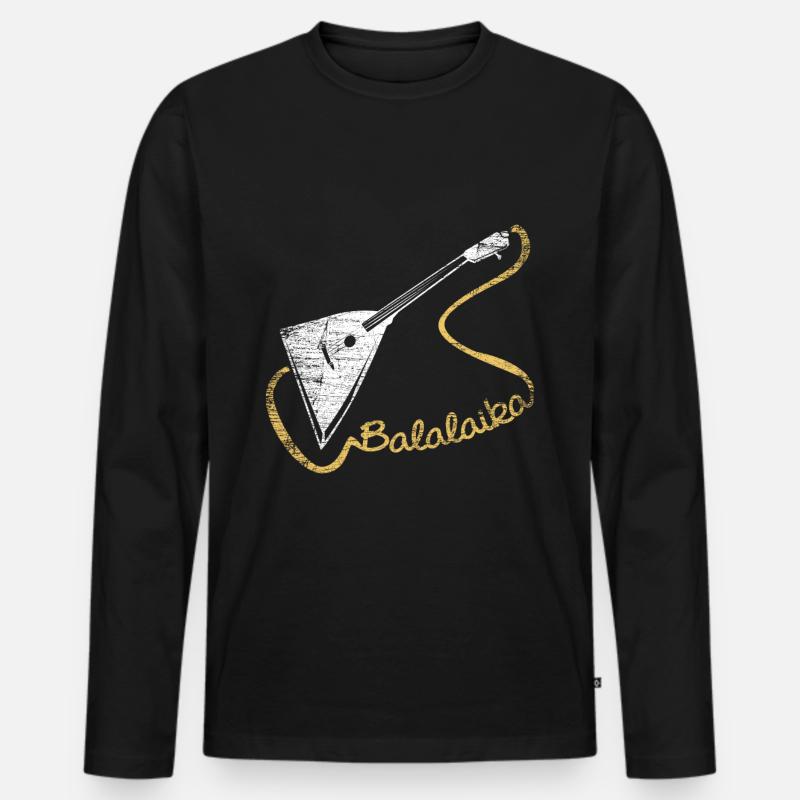 Balalaika Geschenk - Männer Premium Bio Langarmshirt - Schwarz