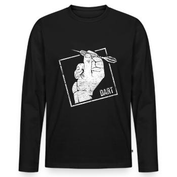 Darts Gift - Men's Premium Organic Long Sleeve Shirt - black - Front - Nico (187cm)