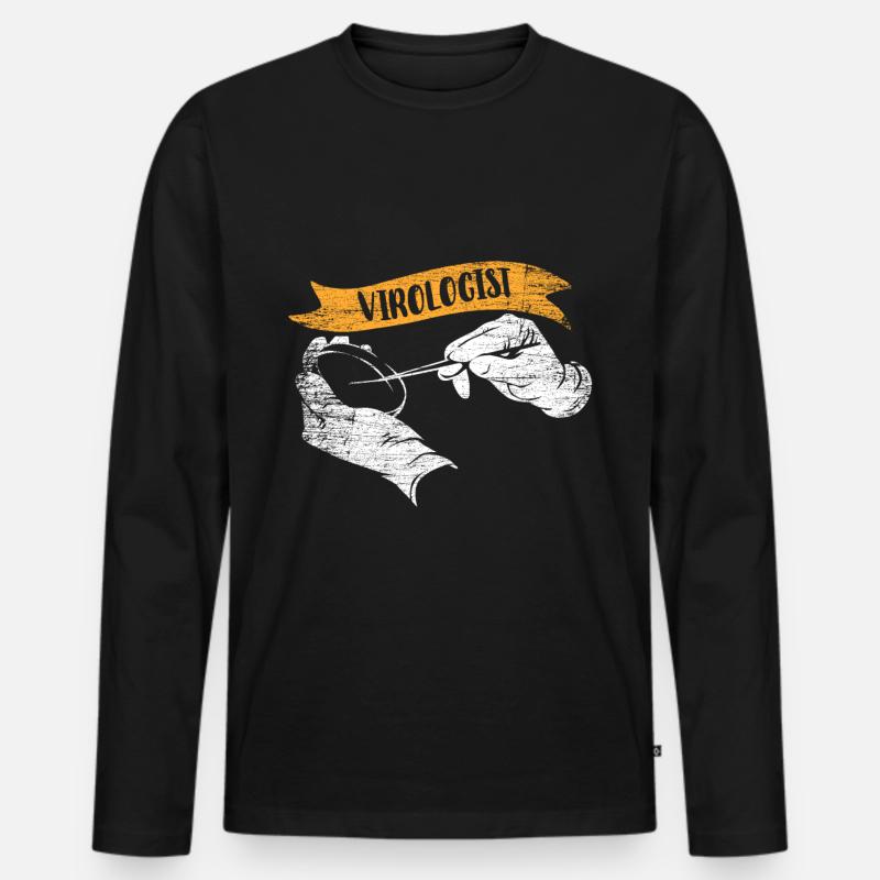 Virologe Geschenk - Männer Premium Bio Langarmshirt - Schwarz