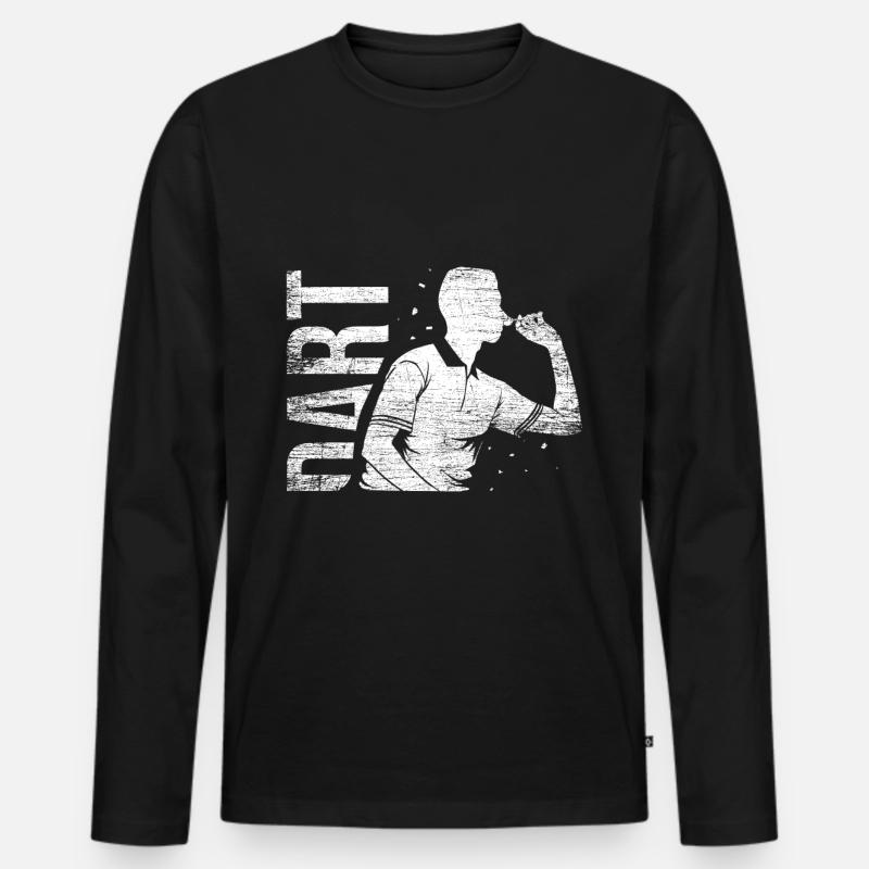Dart Geschenk - Männer Premium Bio Langarmshirt - Schwarz