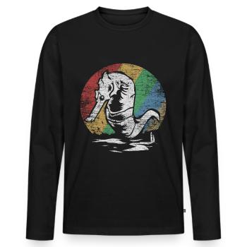 Seepferdchen Geschenk - Männer Premium Bio Langarmshirt - Schwarz - Vorne - Nico (187cm)