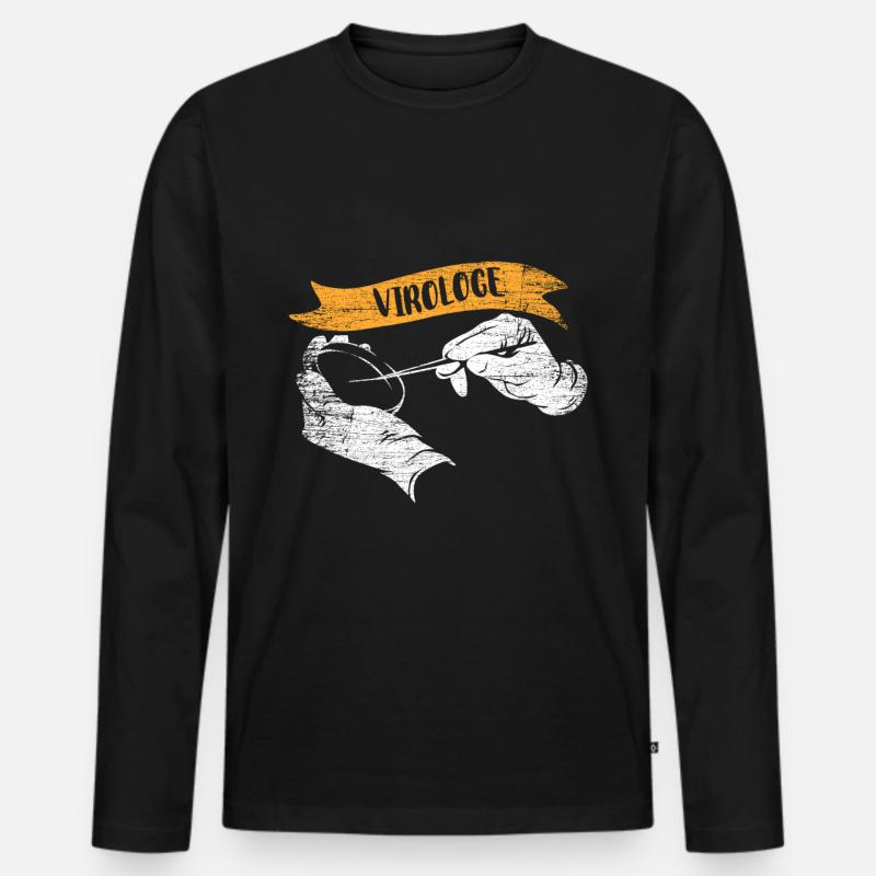Virologe Geschenk - Männer Premium Bio Langarmshirt - Schwarz