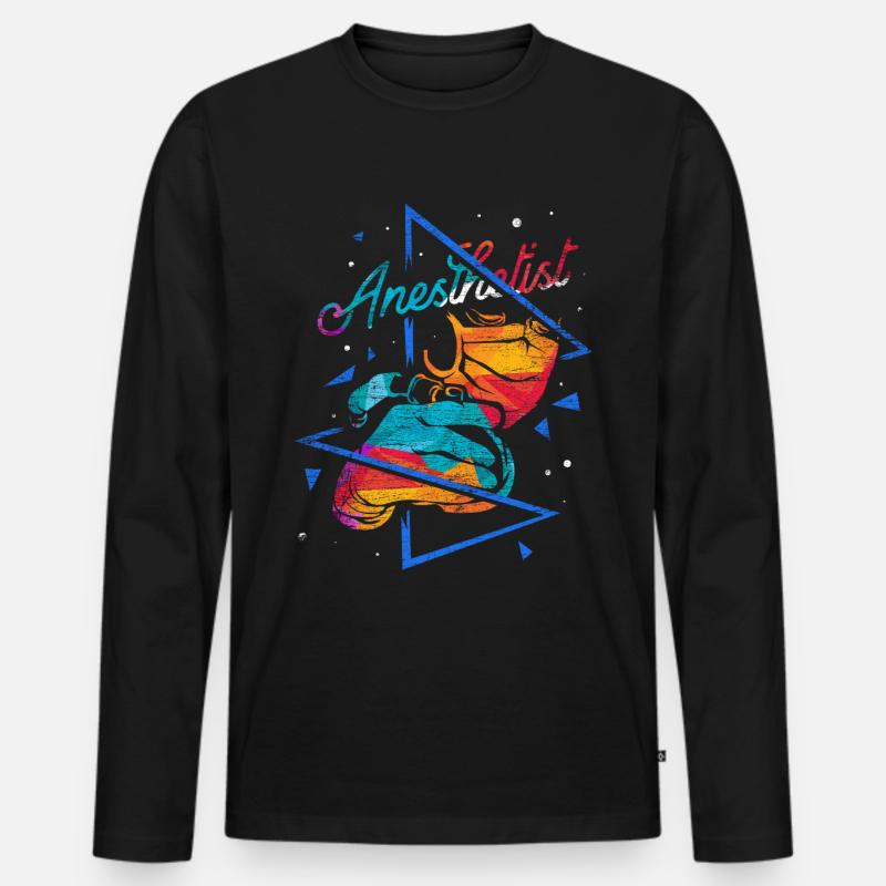 Anästhesist Polygon Geschenk - Männer Premium Bio Langarmshirt - Schwarz