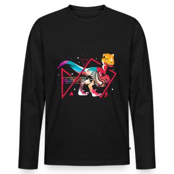 Velociraptor polygon - Men's Premium Organic Long Sleeve Shirt - black - Front - Nico (187cm)