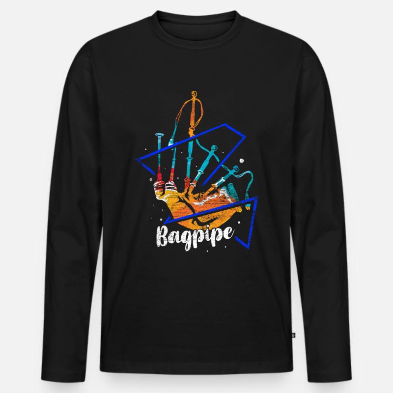 Dudelsack Polygon - Männer Premium Bio Langarmshirt - Schwarz