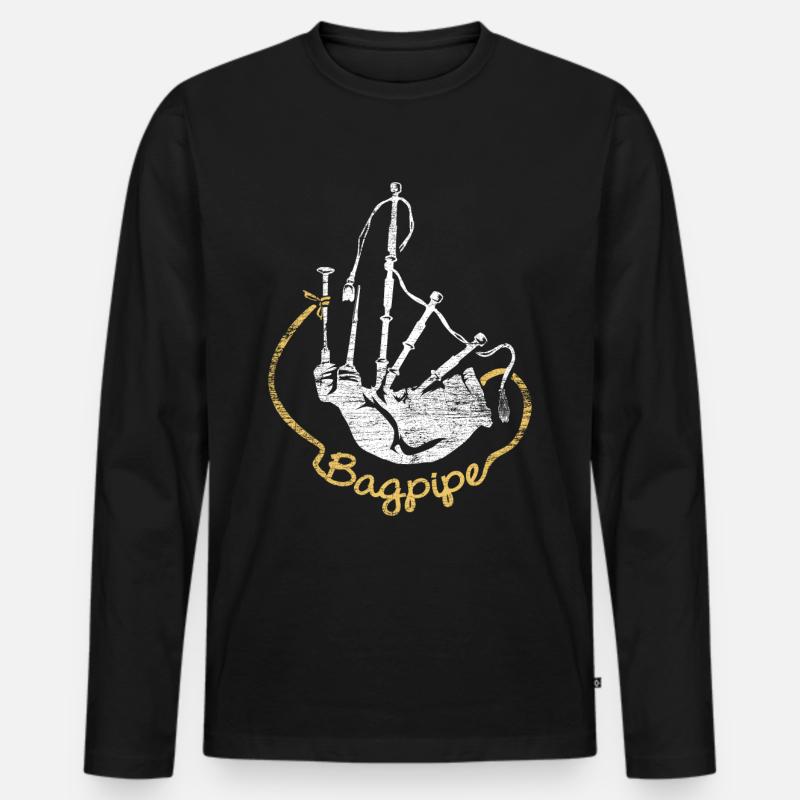 Dudelsack - Männer Premium Bio Langarmshirt - Schwarz