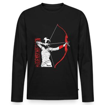 Bogenschießen - Männer Premium Bio Langarmshirt - Schwarz - Vorne - Nico (187cm)