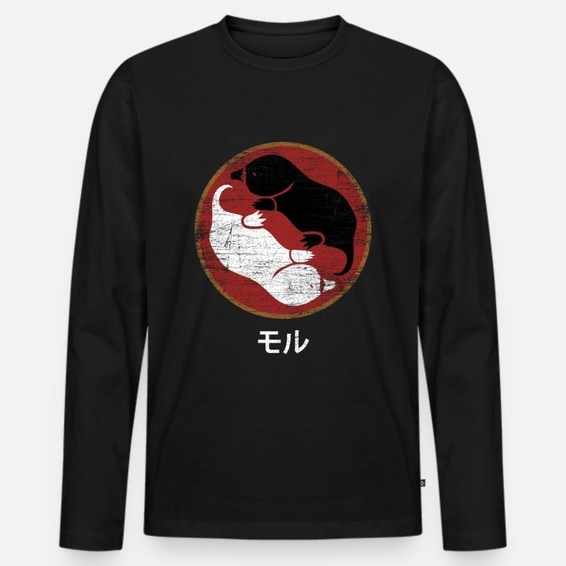 Maulwurf - Männer Premium Bio Langarmshirt - Schwarz