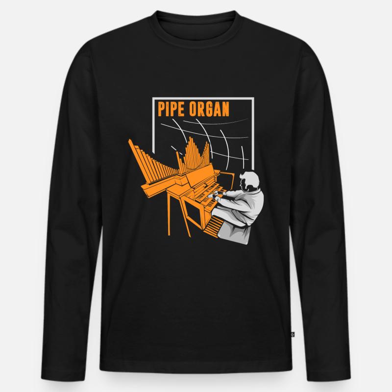 Orgel - Männer Premium Bio Langarmshirt - Schwarz