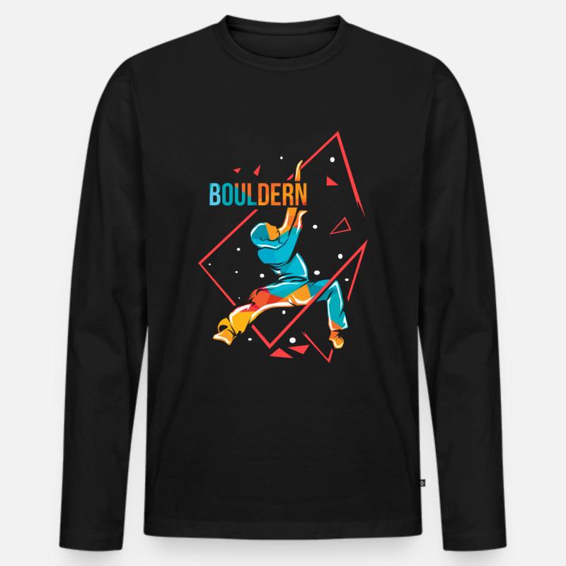 Bouldern Polygon - Männer Premium Bio Langarmshirt - Schwarz