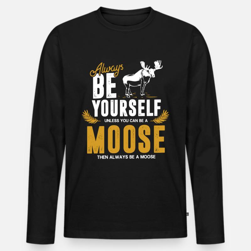 Elche - Männer Premium Bio Langarmshirt - Schwarz