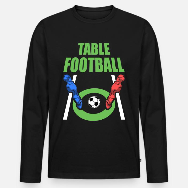 Tischfußball - Männer Premium Bio Langarmshirt - Schwarz