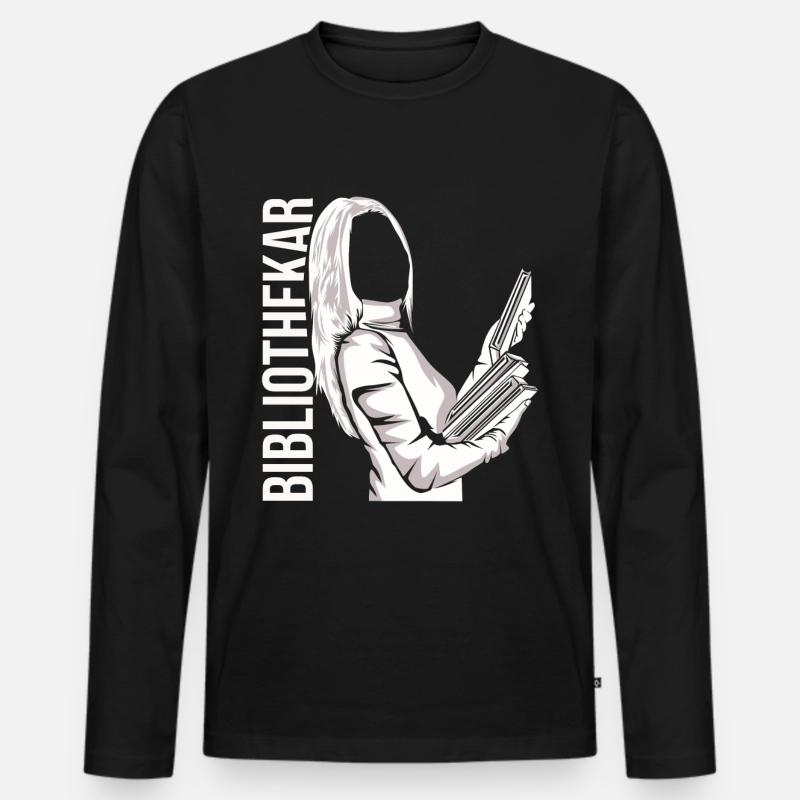 Bibliothekar - Männer Premium Bio Langarmshirt - Schwarz