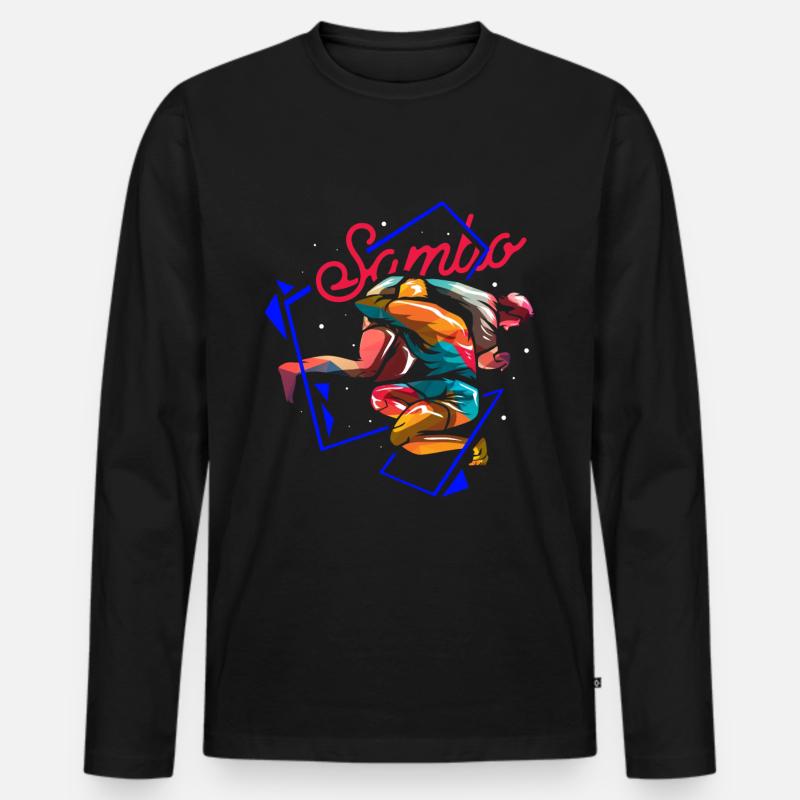 Sambo - Männer Premium Bio Langarmshirt - Schwarz